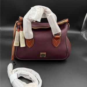 Dooney and Bourke Pebble Grain Large Satchel color Bordeaux